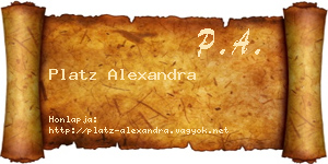 Platz Alexandra névjegykártya